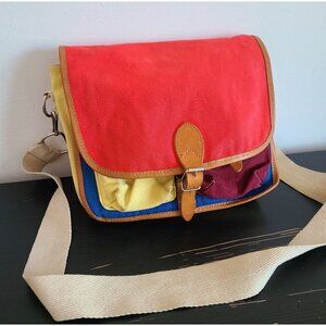 Upla Canvas Messenger Shoulder Bag Yellow Red Canvas France